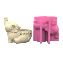 Blumentöpfe Silikonform 3D Elefant Vase Beton Kerzenständer