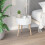 Homcom HOMCOM Coffee Table Furniture Round Corner Storage Unit Side White Office 1