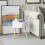 Homcom HOMCOM Coffee Table Furniture Round Corner Storage Unit Side White Office 7