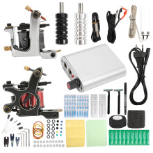 Silicone Practice Skin Included Tattoo Machine Kit Fine Line Work Capable Rustic Style Double Coil Set Beginner Friendly