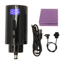 Rechargeable Tattoo Battery Power Supply, Portable RCA Battery Pack with Dot Work Function and Timing Function, Digital LCD Display Fast Charging
