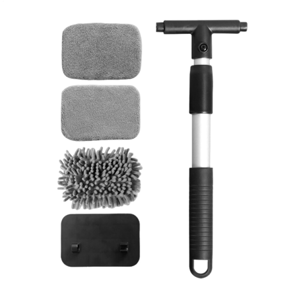 Windshield Cleaning Tool With Ergonomic Telescopic Handle, Microfiber Car Window Cleaner, Antifog 9347817095180