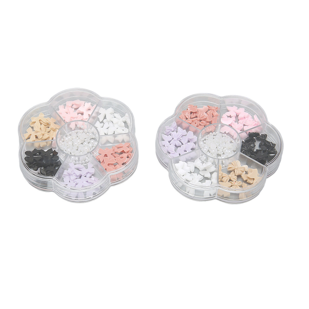 3D Nail Art Decoration Resin Bowknot Nail Charms With Pearl Accessories, Exquisite Bow Shaped Rhinestones For Diy Nail Design And Crafts, Vivid