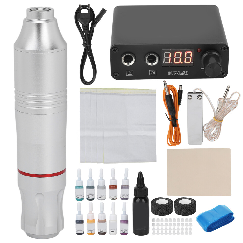 Professional Tattoo Kit Anti Fatigue Mode Rotary Tattoo Machine With Power Supply Pigment Foot Pedal And Cartridge Needles High Quality Tattoo