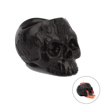 Gótikus lakberendezés, koponya mintás díszedények pozsgás növényekhez, csontváz témájú vázák, tökéletesek halloweeni koponya