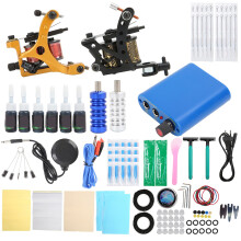 Starter Tattoo Kit For Learners Vibrant Color Ink Collection Coil Tattoo Machine Set Professional Grade Power Supply Soft PU Leather Organizer Case