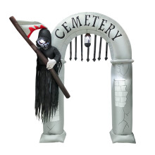 Décorations gonflables d'Halloween pour l'extérieur : arche lumineuse LED en polyester résistant, facile à installer, idéale pour le jardin.