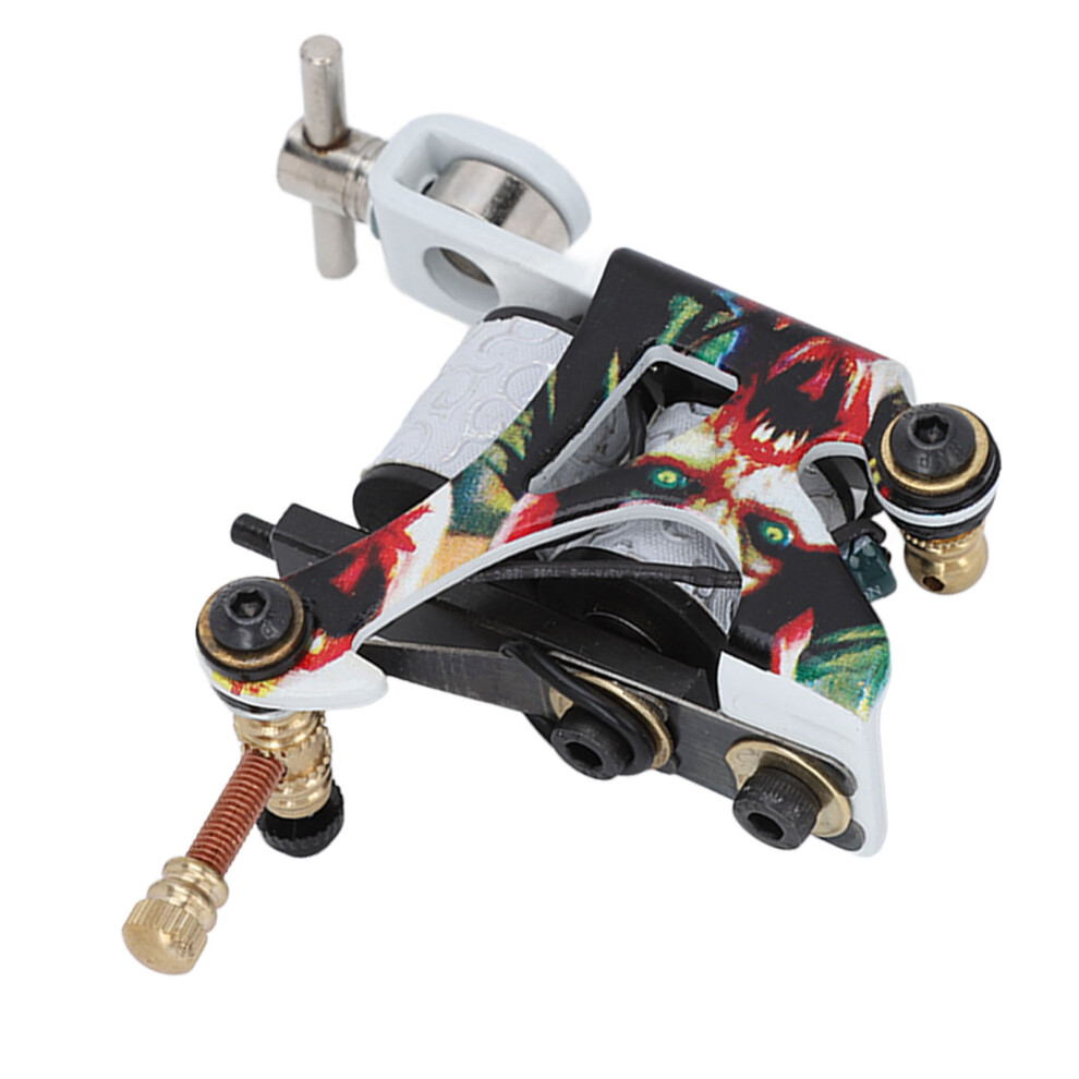 10 Wraps Tattoo Coil Machine, High Precision Liner & Shader, Alloy & Copper, 8.5cm