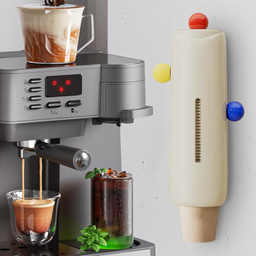 Wall Mounted Cup Dispenser with Large Capacity, Dustproof Pull Type Paper Cup Holder for Kitchen 1