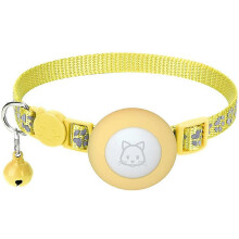 (As show, Yellow) Cat collar for small pet puppies, soft durable reflective nylon strap compatible