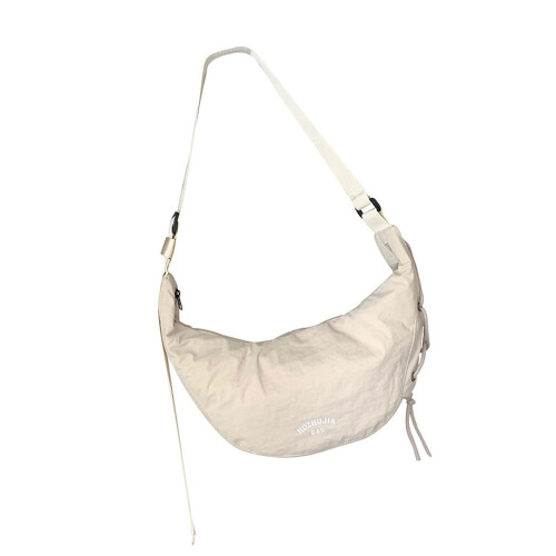 Sac en forme de croissant unisexe décontracté, avec-Beige