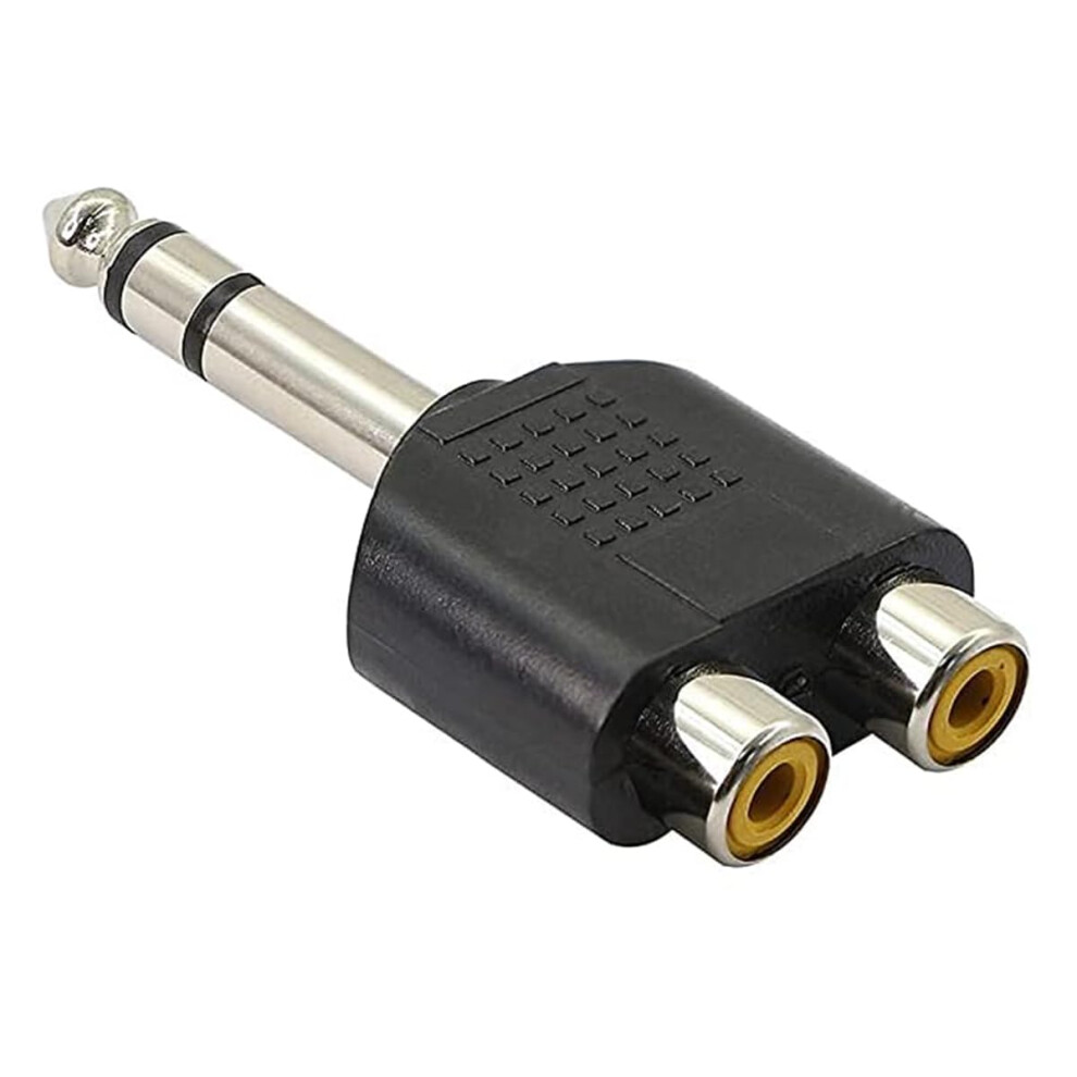 Trs 6.35Mm To Two Rca Audio Splitter Connector, 1/4 Inch Trs To Dual Rca Female, Stereo Interconnect Audio Adapter 9426802516937