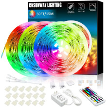 Rozświetlająca Melodia 50 stóp, specjalny pasek LED RGB z timerem, elastyczne paski LED do dynamicznej transformacji pomieszczeń