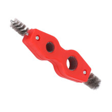 4In1 Brass Pipe Cleaner 1/2In 3/4In Wire Brush, Double Head, Inner/Outer Thread, Deburring, Double Ended Pipe Brush