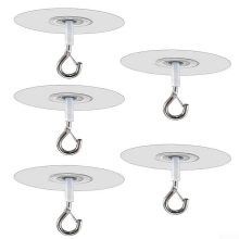 Lot de 5 crochets de plafond sans perçage, adhésif puissant, pour suspension cuisine et salle de bain.