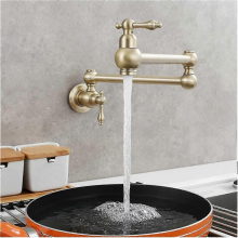 2026 Brass Wall Mounted Foldable Pot Filler Kitchen Faucet Single Hole