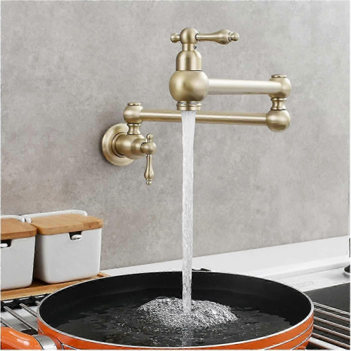 2026 Brass Wall Mounted Foldable Pot Filler Kitchen Faucet Single Hole