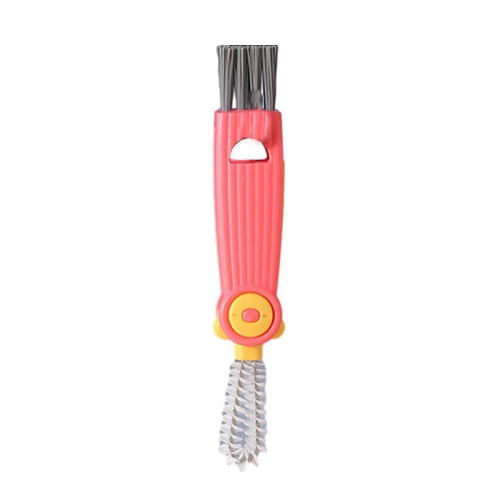 Red2026 3-in-1 Cup Lid Brush Space-saving Design Durable Bristles Multi-functional Gap Clean Brush for