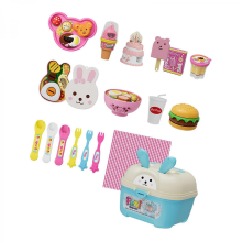 BlueRealistic Feeding Puddings Pretend Play Kitchen Toy for Girl Safe Plastic Easy Clean Design Simulation Kitchen Playset Pink