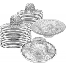 Lot de 40 filtres-paniers en acier inoxydable, maille 2,75" (haut) et 1" (bas), pour évier cuisine/salle de bain (25-26").