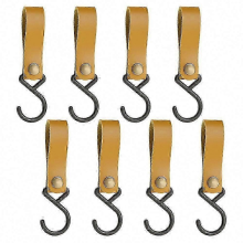 Crochets en cuir Curry (lot de 8), crochets métalliques pour poussettes, crochets de camping, crochets en cuir