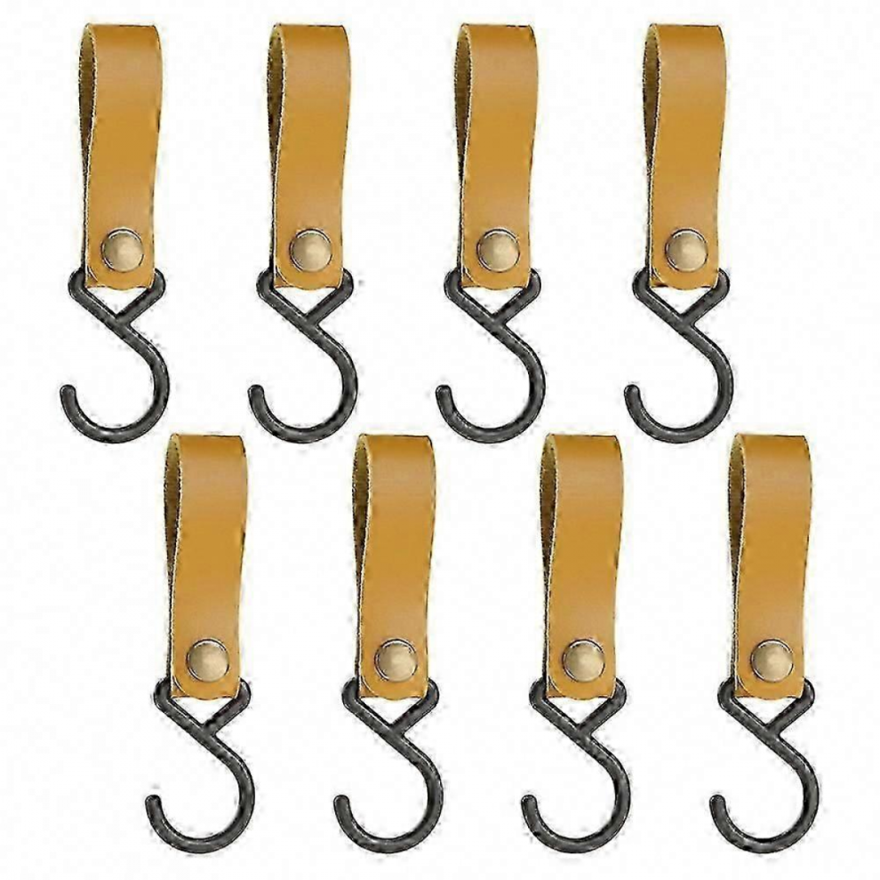 Curry8pcs Leather S-Hooks, Metal Hooks For Hanging, Camping Hook Hanger Stroller Hooks, Leather Hooks 7771292227644
