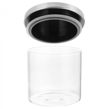Food Storage Glass Bottle With Metal Lid Cylinder Shape Wide Mouth Design For Kitchen Use 1Pcs