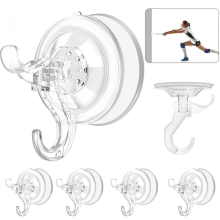 Lot de 5 crochets à ventouse ultra-résistants (5 kg), étanches, réutilisables pour porte de salle de bain ou cuisine.