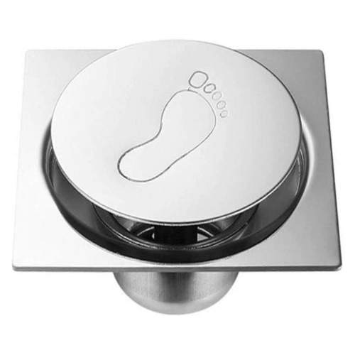 Stainless Steel Shower Floor Drain Strainer with Odor Blocking Easy Clean Square Design Silver
