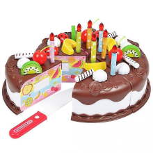 Torta di compleanno giocattolo educativo, set da taglio frutta 25-26 pezzi, regalo gioco di finzione per bambini