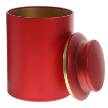 Red Tea Tin Canister with Airtight Lid for Kitchen Use Tinplate Jar