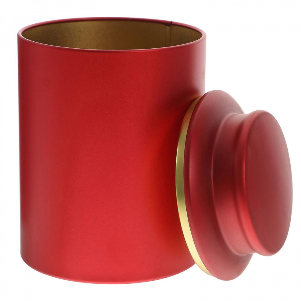 Red Tea Tin Canister With Airtight Lid For Kitchen Use Tinplate Jar 5008878143367