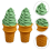 Green Ice Cream Model Simulated for Home Display Decoration 2Pcs Toy 3