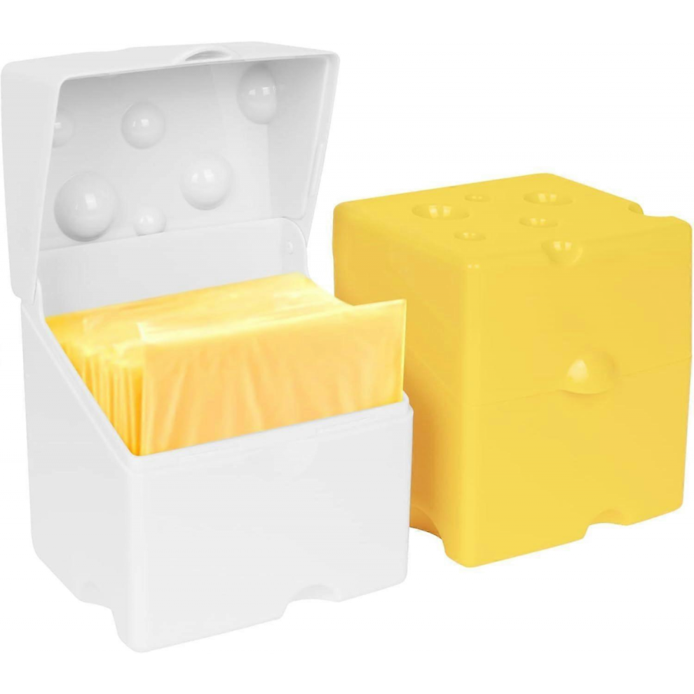 Set Of 2 Sliced Cheese Containers, Abs Plastic Holder With Flip-Top Lids, Leakproof Kitchen Organizer, Food Storage In The Refrigerator 5296447323504