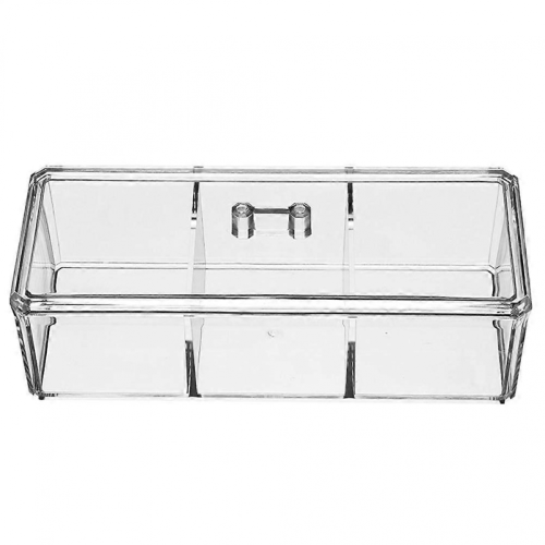 Cube Storage Organizer Acrylic Kitchen Tool Stackable 23.3 x 9.4 x 7 Cm Transparent 1Pack 1