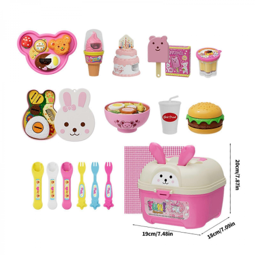 Set da cucina rosa per bambine, plastica sicura, facile da pulire, gioco realistico 2