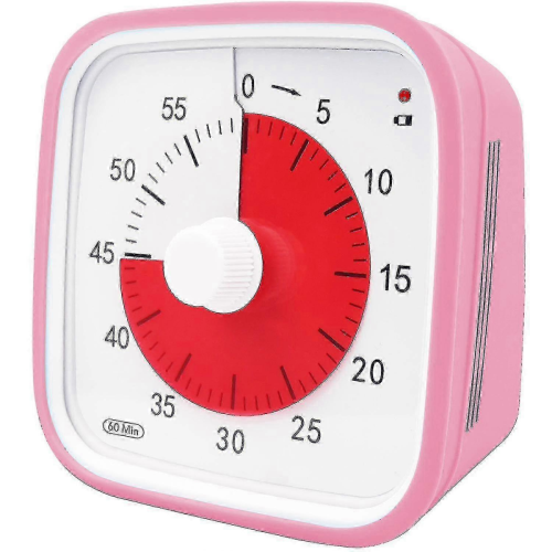 Pink2026 Visual Countdown Timer, Oversize Classroom Visual Timer For Kids And Adults, Durable Mechanical Kitchen Timer Clock