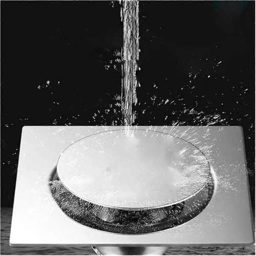 Stainless Steel Shower Floor Drain Strainer with Odor Blocking Easy Clean Square Design Silver 2