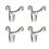 2026 4pcs Wall-mounted Clothes Hook Cow Horn Hook Coat Hook Brushed Silver 1