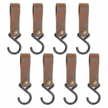 Crochets en cuir marron boue (lot de 8), crochets métalliques pour poussettes, crochets de camping