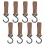 Mud brown8pcs Leather S-Hooks, Metal Hooks for Hanging, Camping Hook Hanger Stroller Hooks, Leather Hooks 1