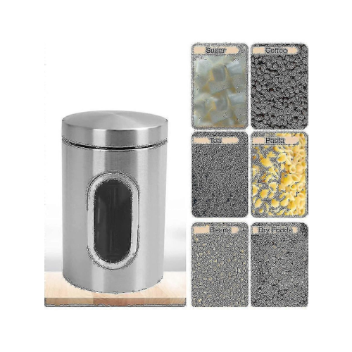 3 Piece Kitchen Canister Set Silver 25-26 1