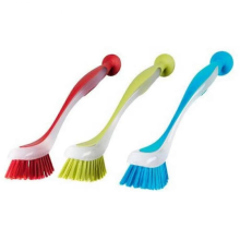25-26 Plastic Dish Cleaning Brush with Suction Cup Set of 3 Washing Up Brushes for Kitchen Sink Cleaning, Dishes, Pans