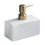 Distributeur de savon en céramique moderne, finition or mat, 383 ml, forme rectangulaire. 1