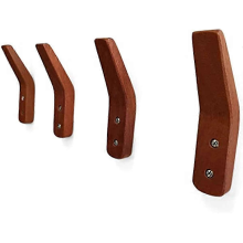 2026 WRIGHTMART Wood Wall Hooks, Coat Hook, Set of 4 Hanger Hook, Heavy Duty, Handmade of Mahogany Hardwood, for Entryway, Hallway. Bathroom, Kitchen