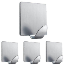 25-26 4-pack Self Adhesive Coat Hooks Strong Stick On Hooks Heavy Duty Wall Hooks For Hanging Door Kitchen Bathroom