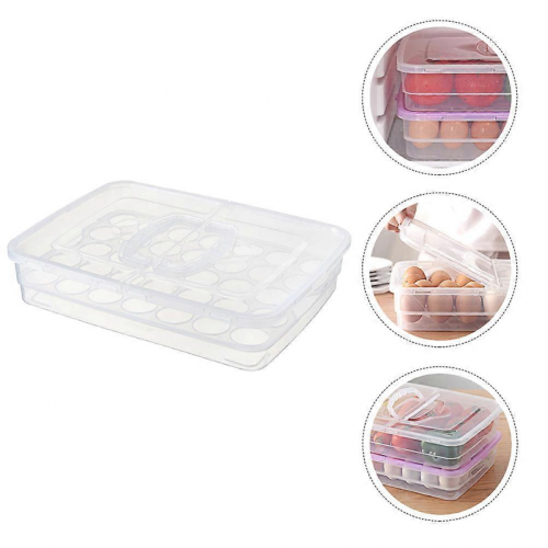 Detachable Grid Layer Egg Storage Box For Kitchen Use White 36.5X26.5X7CM Sealing 1Pc 2
