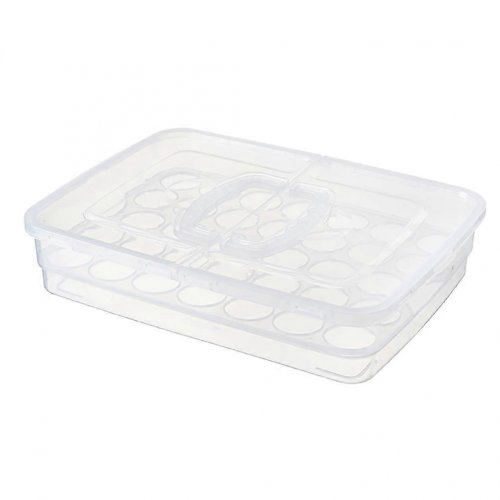 Detachable Grid Layer Egg Storage Box For Kitchen Use White 36.5X26.5X7CM Sealing 1Pc