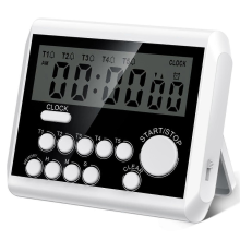 White5 Channels Digital Kitchen , Clock Mode with Large LCD Display, Cooking , Loud Volume Alarm and Flashing Light