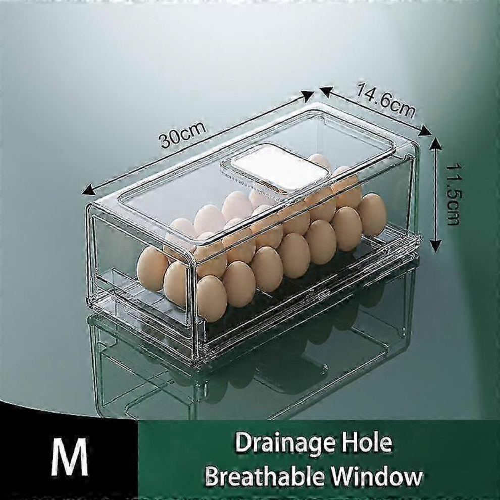 Transparentm2026 Food Drawer Organizer For Kitchen Refrigerator Crisper Box Vegetable Fruit Storage Box Food Preservation Draining Basket 7771292229761